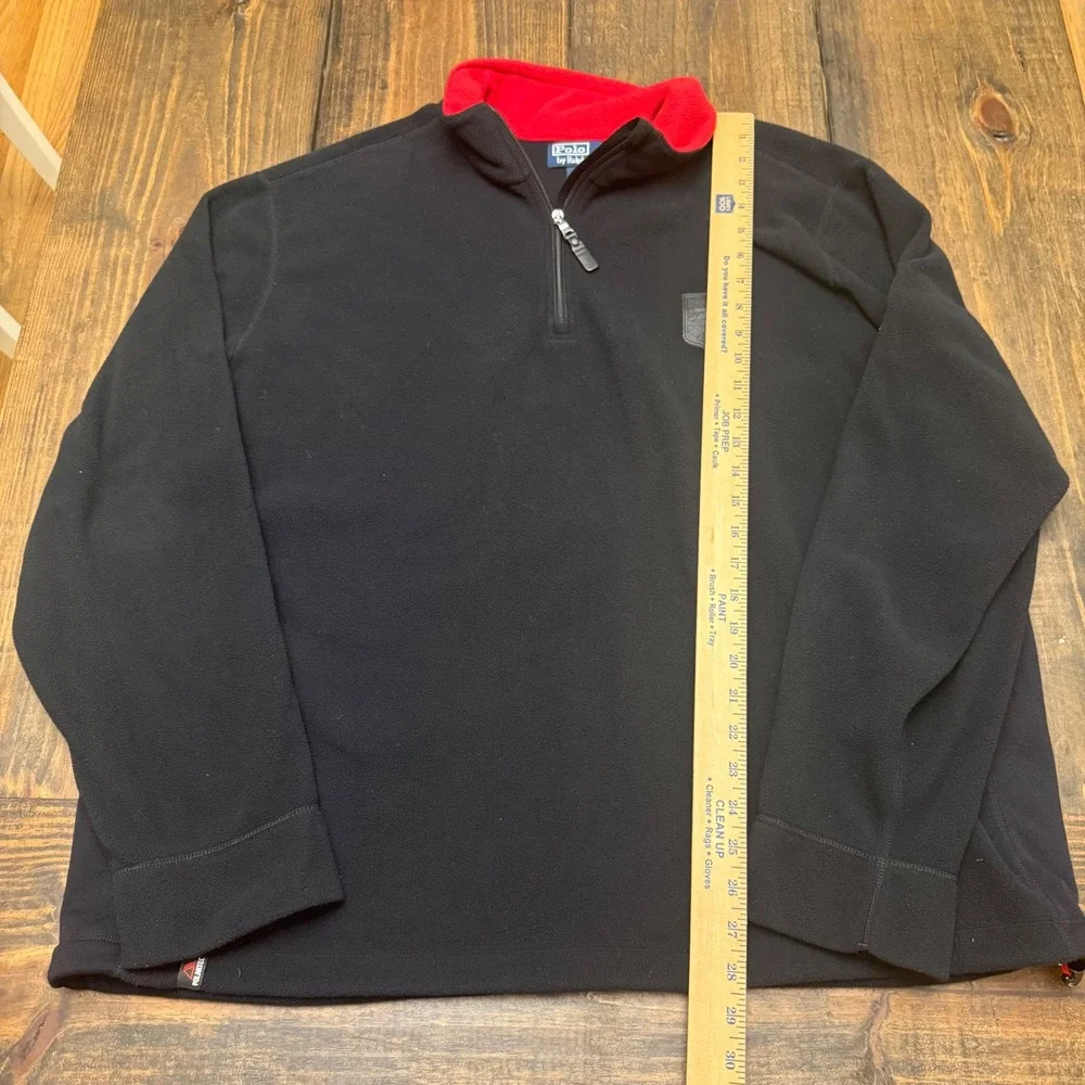 Polo Ralph Lauren Polartec Fleece Quarter Zip Pullover Black Red Mens‎ XXL VTG